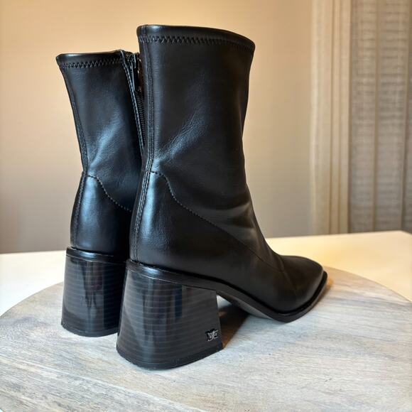 Sam Edelman Wells Ankle Booties Women's Black Leather Block Heel US Size 6 M - Picture 8 of 13